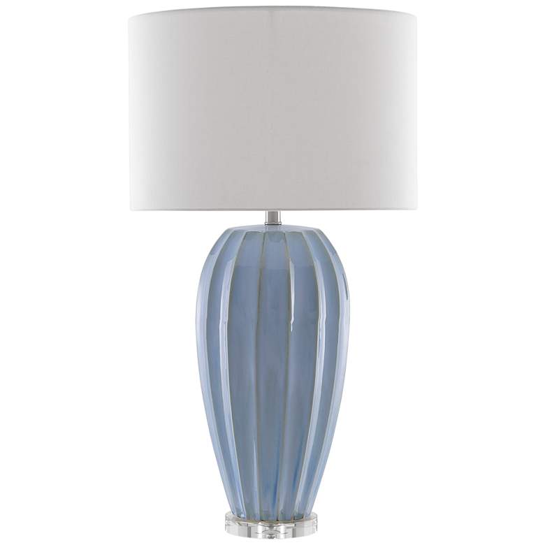 Image 2 Currey & Company Bluestar 33" Cornflower Blue Porcelain Table Lamp