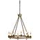 Currey and Company Bonfire 32" Wide Rust Wood Chandelier