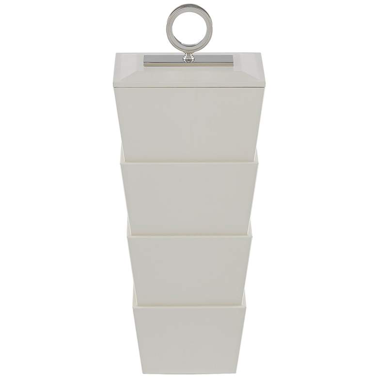 Image 1 Currey and Company Brash 19 1/2" High White Leather Box
