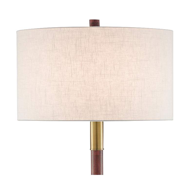 Image 2 Currey & Company Bravo 66 1/4" Mahogany Antique Brass Floor Lamp more views