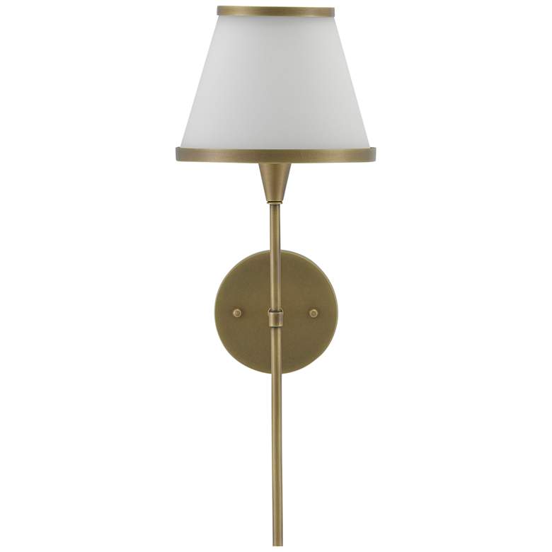 Image 1 Currey & Company Brimsley 19" High Antique Brass Opal Wall Sconce