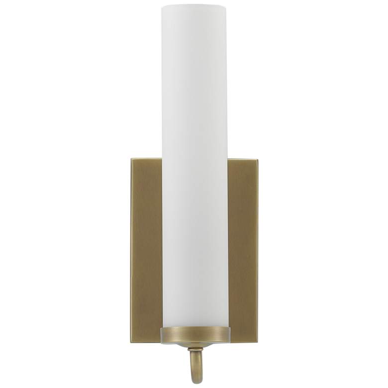 Image 3 Currey & Company Brindisi 12 3/4"H Antique Brass Opal Wall Sconce