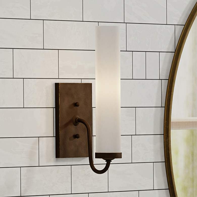 Image 2 Currey & Company Brindisi 12 3/4"H Antique Brass Opal Wall Sconce