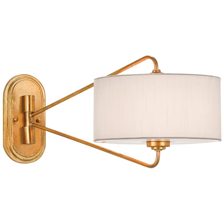 Image 1 Currey and Company Broadland Gold Leaf Hardwire Wall Lamp