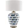 Currey &amp; Company Brushstroke 32 1/2" Blue White Ceramic Table Lamp