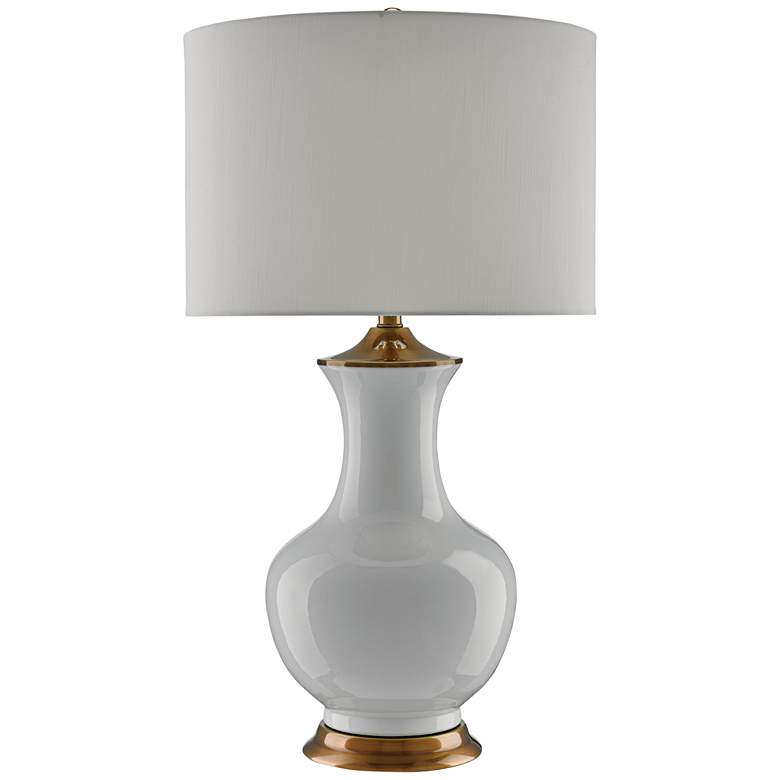 Image 2 Currey & Company Brushstroke 32 1/2" Blue White Ceramic Table Lamp more views