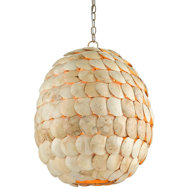 Image 2 Currey & Company Buko 20" Wide Coco Cream Pendant Light