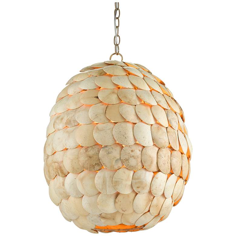 Image 4 Currey & Company Buko 20" Wide Coco Cream Pendant Light more views