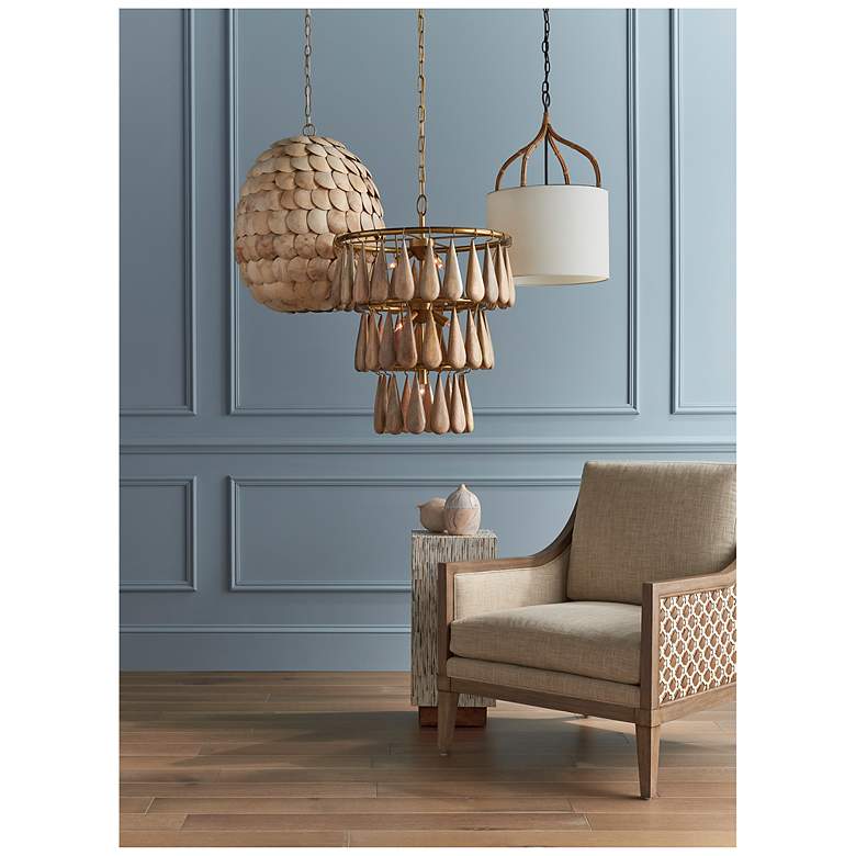 Image 5 Currey & Company Buko 20" Wide Coco Cream Pendant Light more views