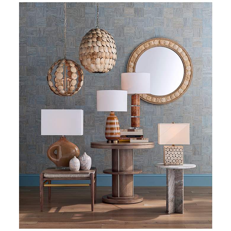 Image 6 Currey & Company Buko 20" Wide Coco Cream Pendant Light more views