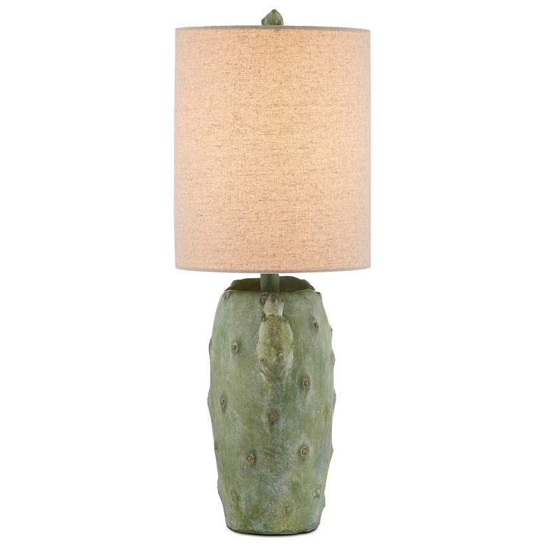 Image 5 Currey & Company Cactus Antiqued Green Table Lamp more views