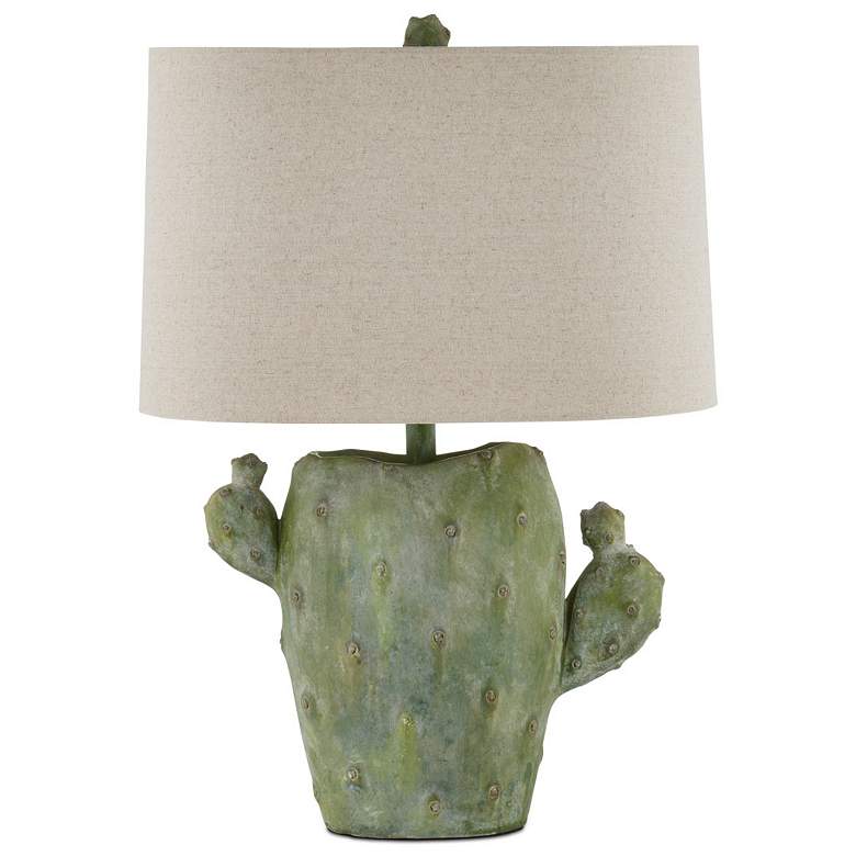 Image 6 Currey & Company Cactus Antiqued Green Table Lamp more views