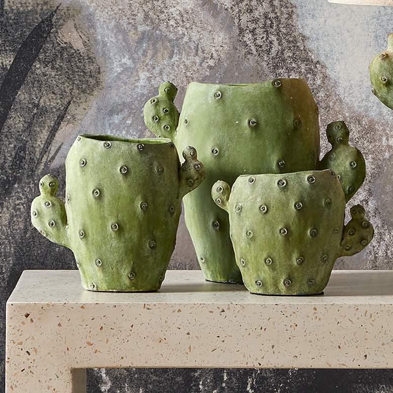 Image 1 Currey & Company Cactus Vase Set of 3