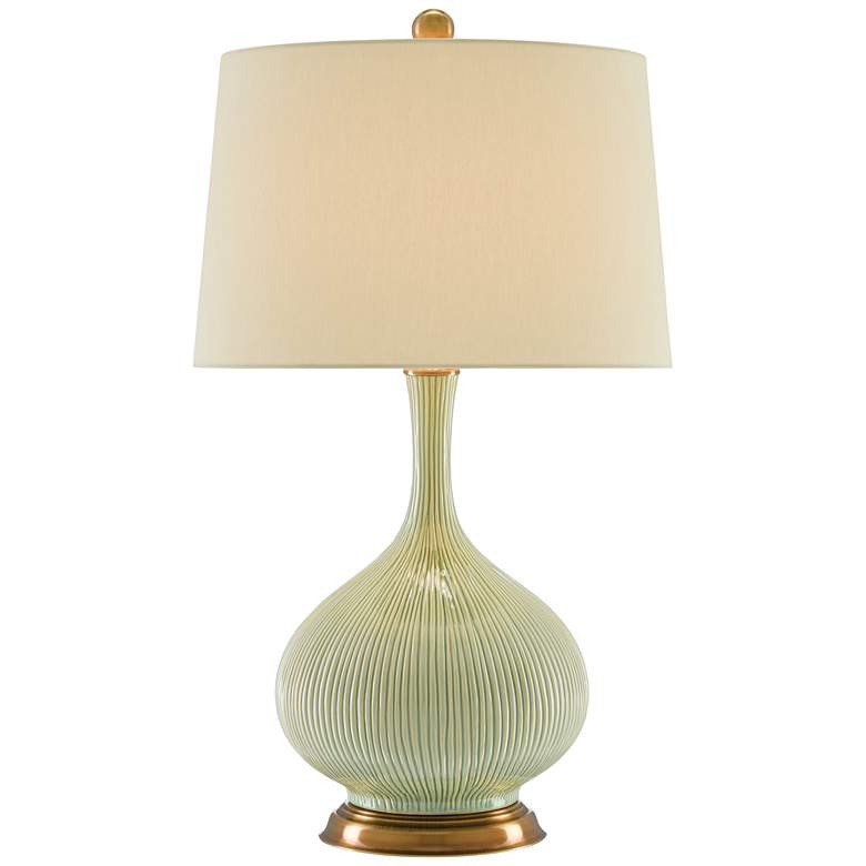 Image 2 Currey & Company Cait 29 3/4" Grass Green Ceramic Table Lamp