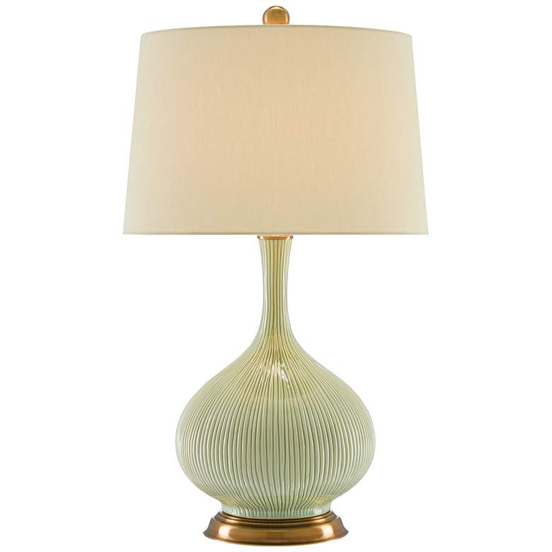 Image 2 Currey & Company Cait Grass Green Table Lamp