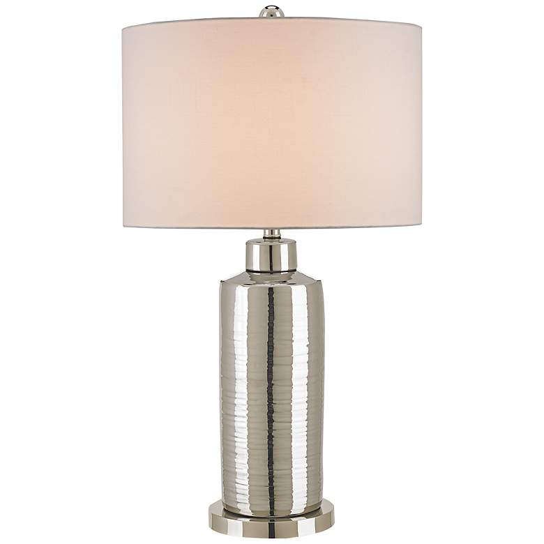 Image 1 Currey and Company Calypso Silver Porcelain Table Lamp