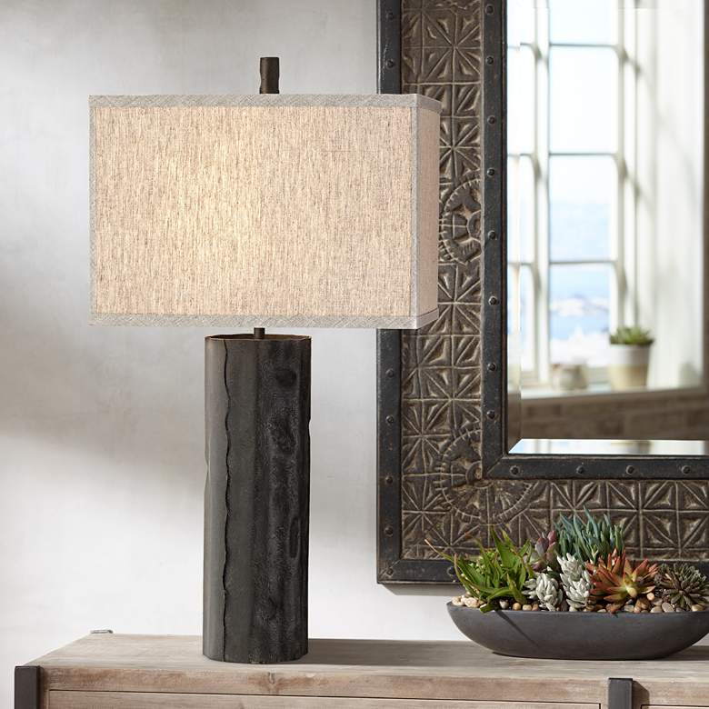 Image 1 Currey & Company Caravan 28" Modern Mole Black Table Lamp
