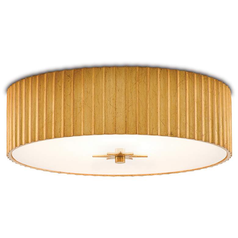 Image 1 Currey & Company Caravel 14" Modern Gold Flush Mount Ceiling Light