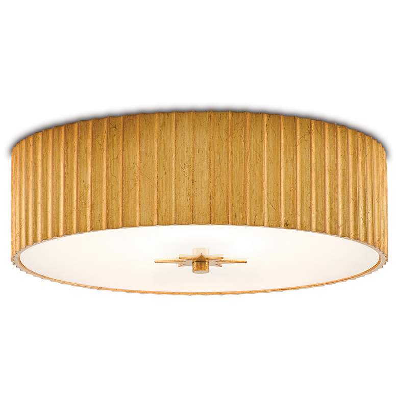 Image 1 Currey &amp; Company Caravel 14 inch Modern Gold Flush Mount Ceiling Light