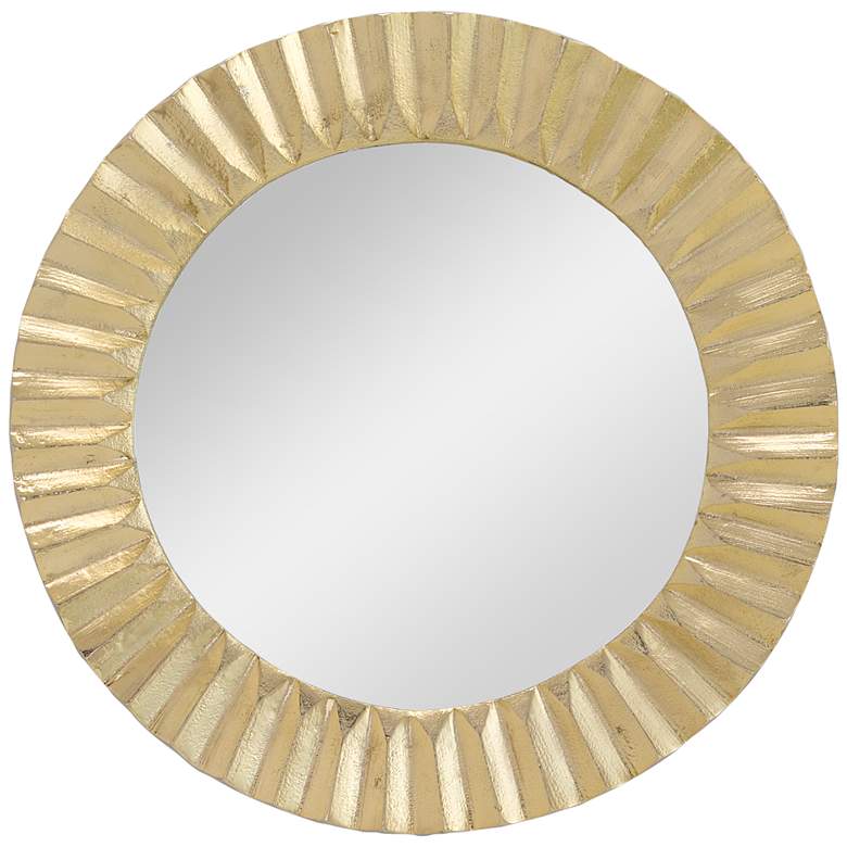 Image 1 Currey and Company Carla Gold 15 1/2 inch Round Wall Mirror