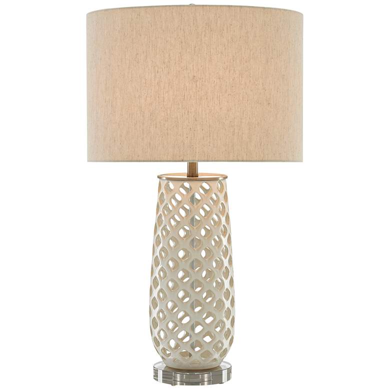 Image 1 Currey and Company Carlyn Cream Ceramic Table Lamp