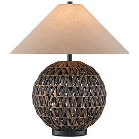 Image2 of Currey & Company Casimer 26" Black Water Hyacinth Fiber Table Lamp