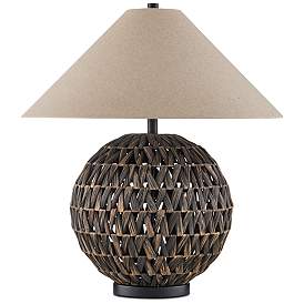 Image5 of Currey & Company Casimer 26" Black Water Hyacinth Fiber Table Lamp more views