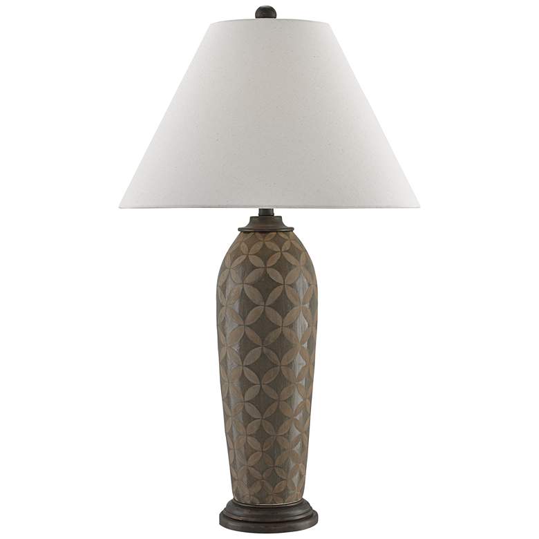 Image 1 Currey and Company Caversham Putty Gray Bullet Table Lamp