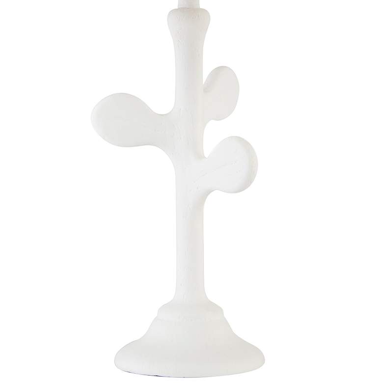 Image 4 Currey & Company Charny 30 1/4" White Gesso Leaf-Shape Table Lamp more views