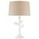 Currey & Company Charny White Gesso Leaf-Shape Table Lamp