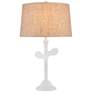 Currey &amp; Company Charny White Gesso Leaf-Shape Table Lamp