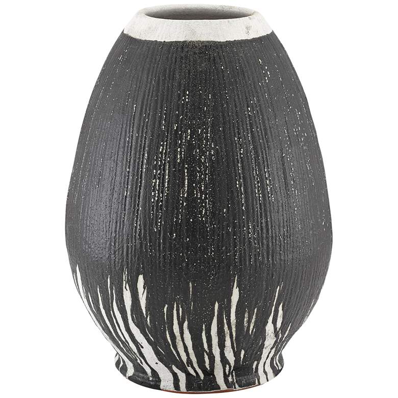 Image 1 Currey and Company Chartwell Textured Black and White Urn