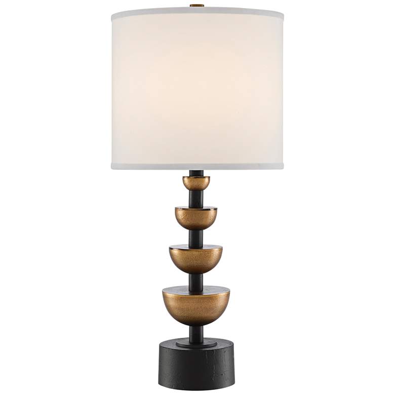 Image 1 Currey & Company Chastain 28 3/4" Brass and Black Modern Lamp