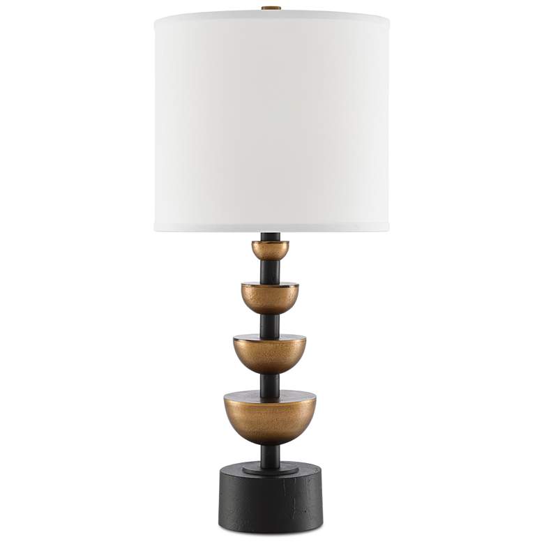 Image 2 Currey & Company Chastain 28 3/4" Brass and Black Modern Lamp more views