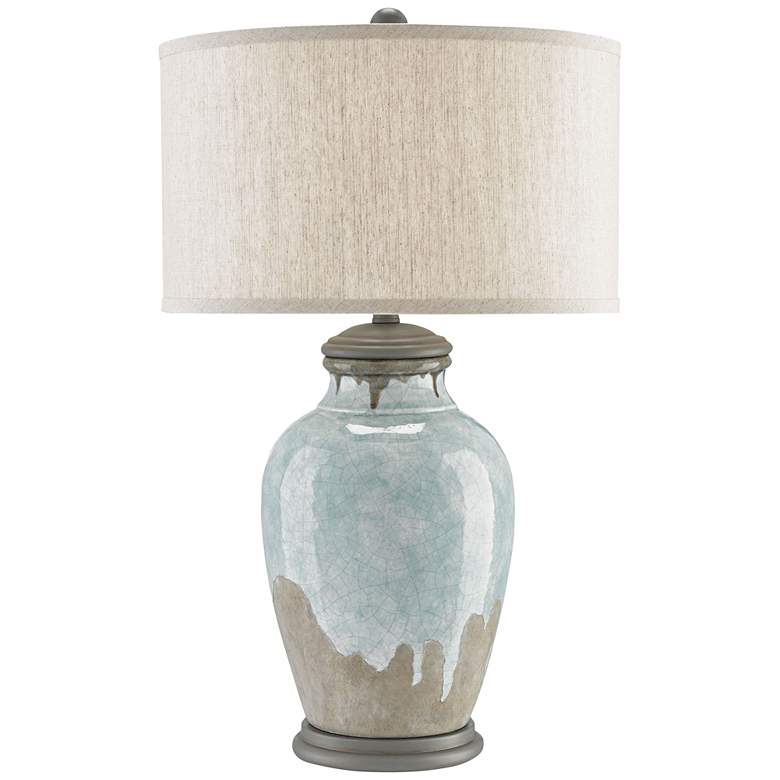 Image 1 Currey & Company Chatswood 28 1/2" Blue Gray Ceramic Table Lamp