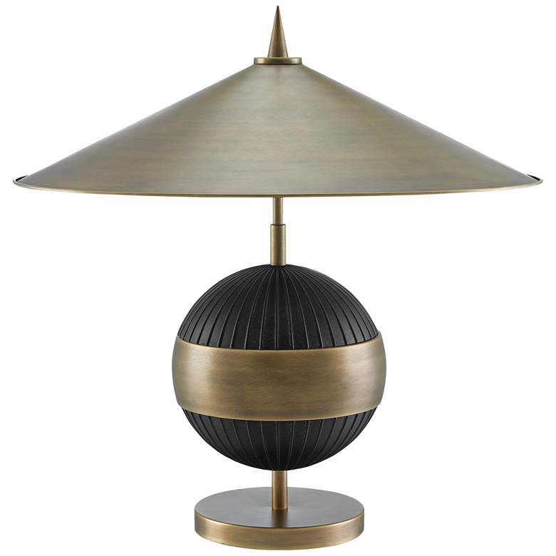 Image 1 Currey and Company Chatta Antique Brass and Black Table Lamp