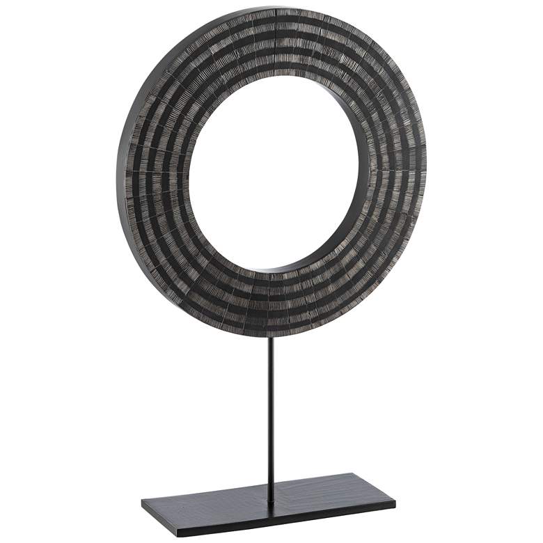 Image 1 Currey and Company Chava 23" High Black Disc Sculpture
