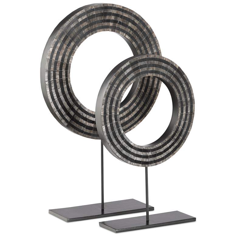 Image 2 Currey and Company Chava 23 inch High Black Disc Sculpture more views