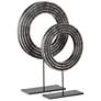 Currey and Company Chava 23" High Black Disc Sculpture