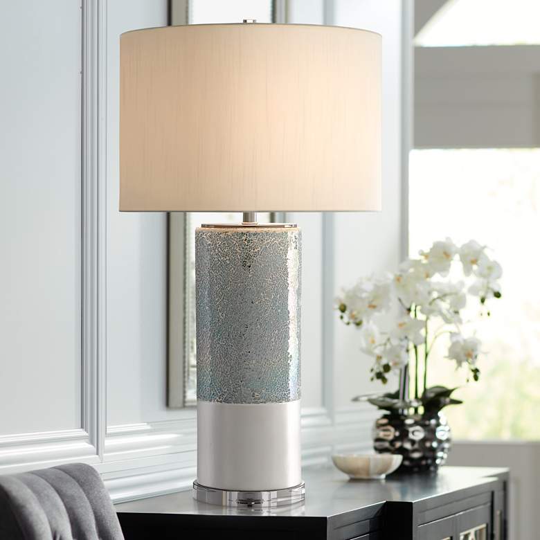 Image 1 Currey and Company Chiazza Pearl Glaze Table Lamp