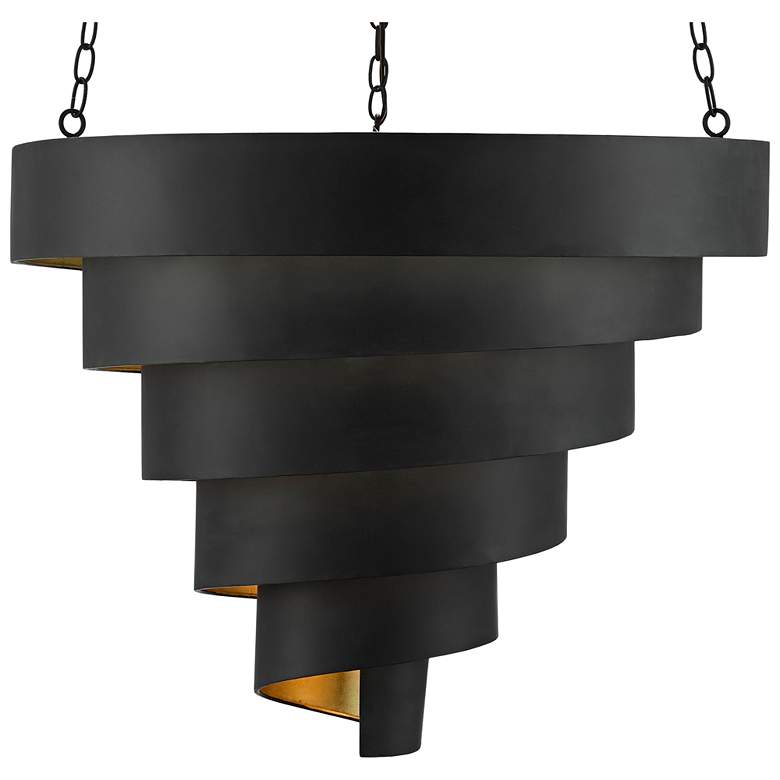 Image 1 Currey &#38; Company Chiffonade 30 inch Large Black 7-Light Pendant