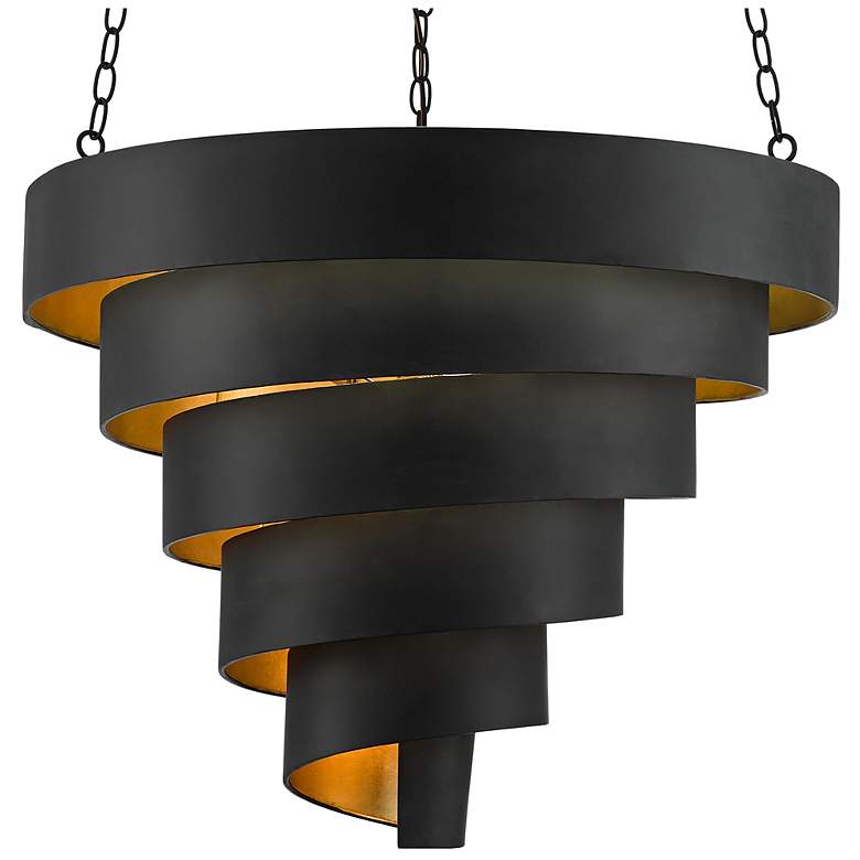 Image 2 Currey & Company Chiffonade 30" Large Black 7-Light Pendant more views