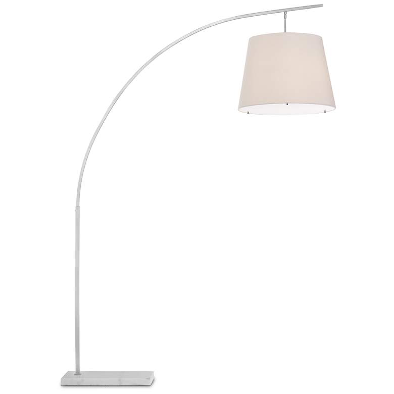 Image 1 Currey & Company Cloister 87" Nickel Finish Modern Arc Floor Lamp