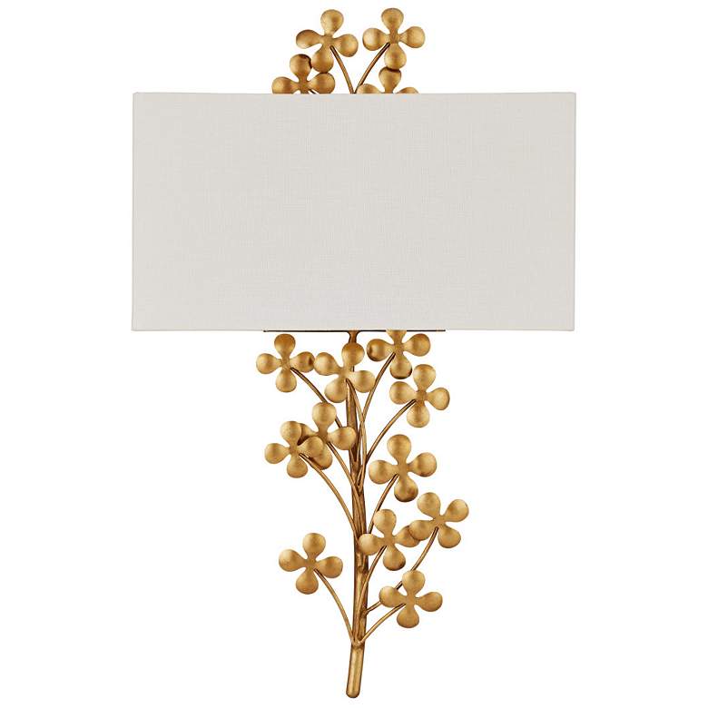 Image 4 Currey & Company Cloverfield 1-Light Gold Wall Sconce more views