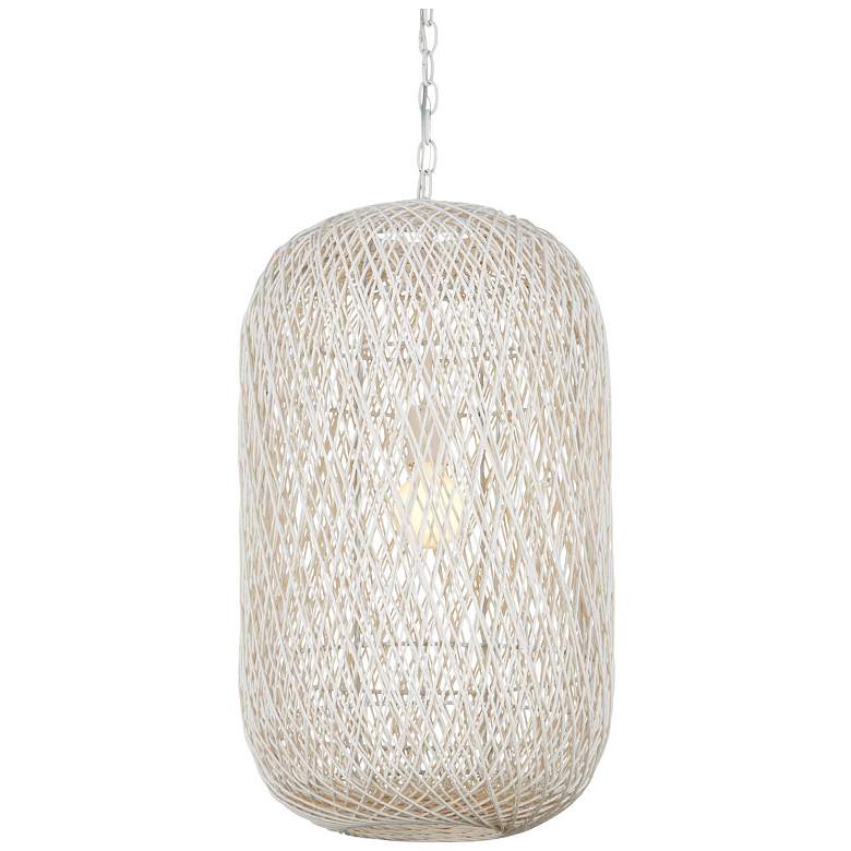 Image 4 Currey & Company Cocoon 15.5" Cream 1-Light Pendant more views