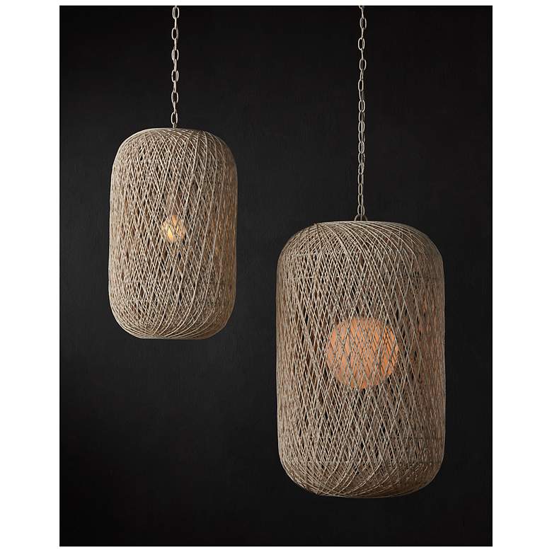 Image 7 Currey & Company Cocoon 15.5" Cream 1-Light Pendant more views