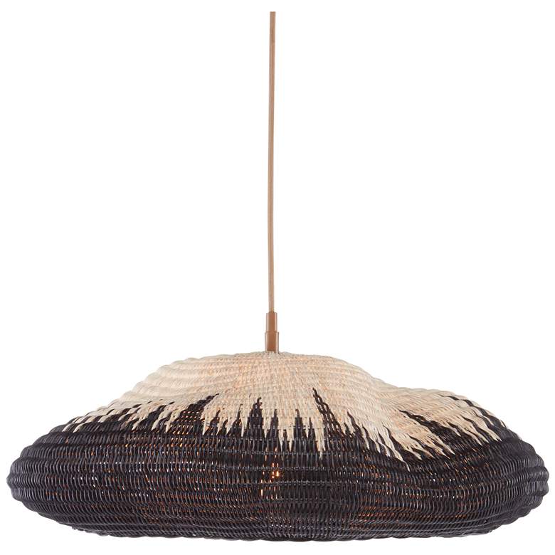 Image 1 Currey and Company Comme Des Paniers 23" Wide Wicker Pendant