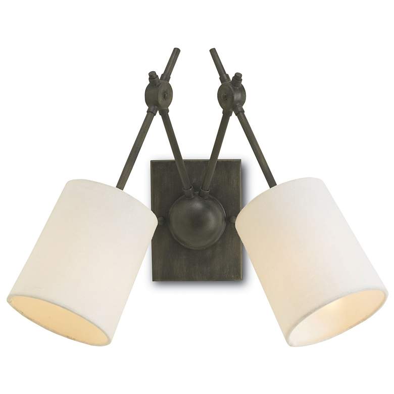 Image 1 Currey & Company Compass Black 2-Light Wall Sconce
