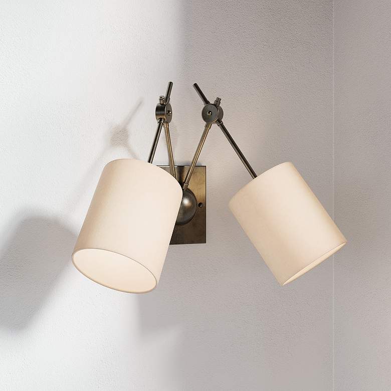 Image 1 Currey & Company Compass Black 2-Light Wall Sconce