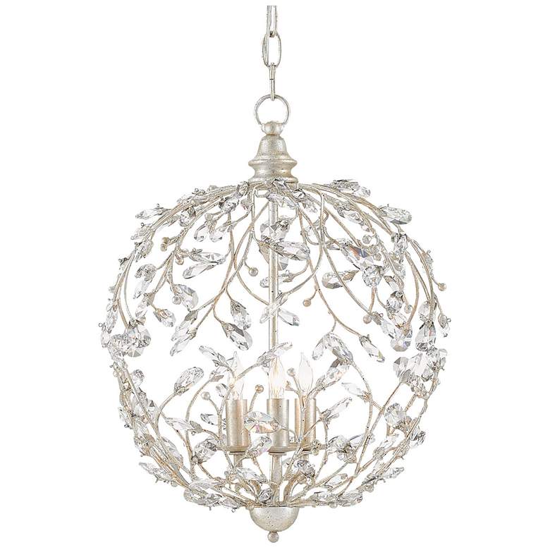 Image 1 Currey & Company Crystal Bud 13" Silver 3-Light Chandelier